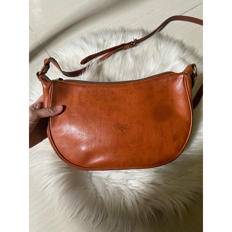 IL BISONTE Leather Half Moon Shoulder Bag (S) 5412300411 006