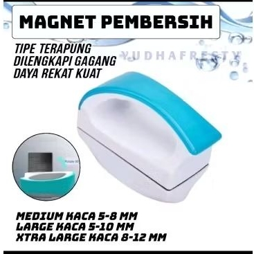 MAGNET PEMBERSIH KACA AQUARIUM KACA 3-12mm TERAPUNG
