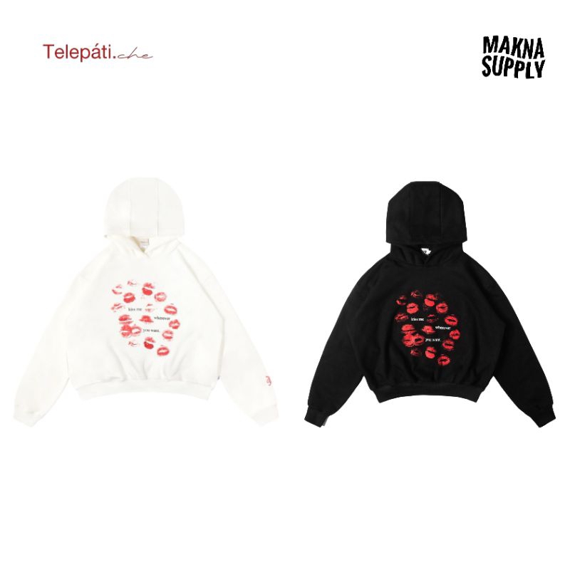 [ORIGINAL] Telepati.che Hoodie Kiss Me Black // Telepati.che Hoodie Kiss Me White