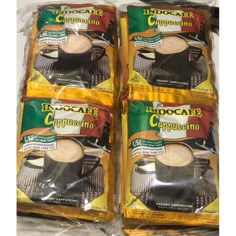 

Indocafe Cappucino Coffee Instant Renceng isi 10 pcs sachet x 25gr