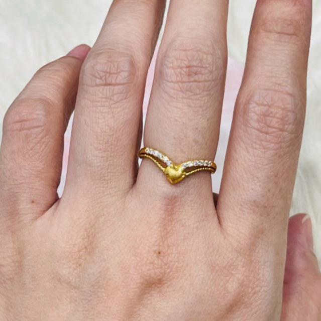 Cincin aurel love AD simple elegant uk 13 emas asli kadar 875