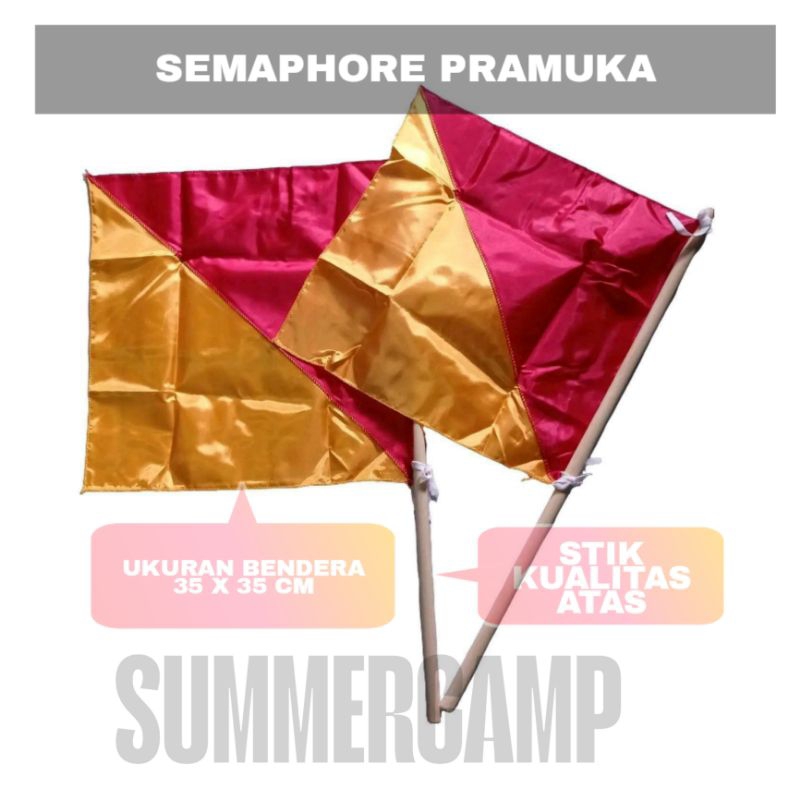 

SEMAPHORE PRAMUKA 1 PASANG ( 2 STIK 2 BENDERA ) STIK KUALITAS ATAS