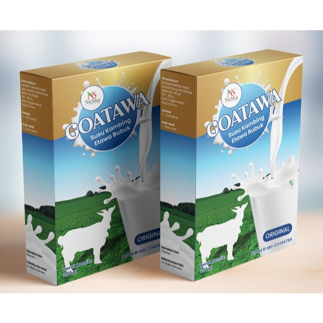 

Paket 2 Bok Susu Kambing Etawa Bubuk GOATAWA - 1 Bok isi 200 gr