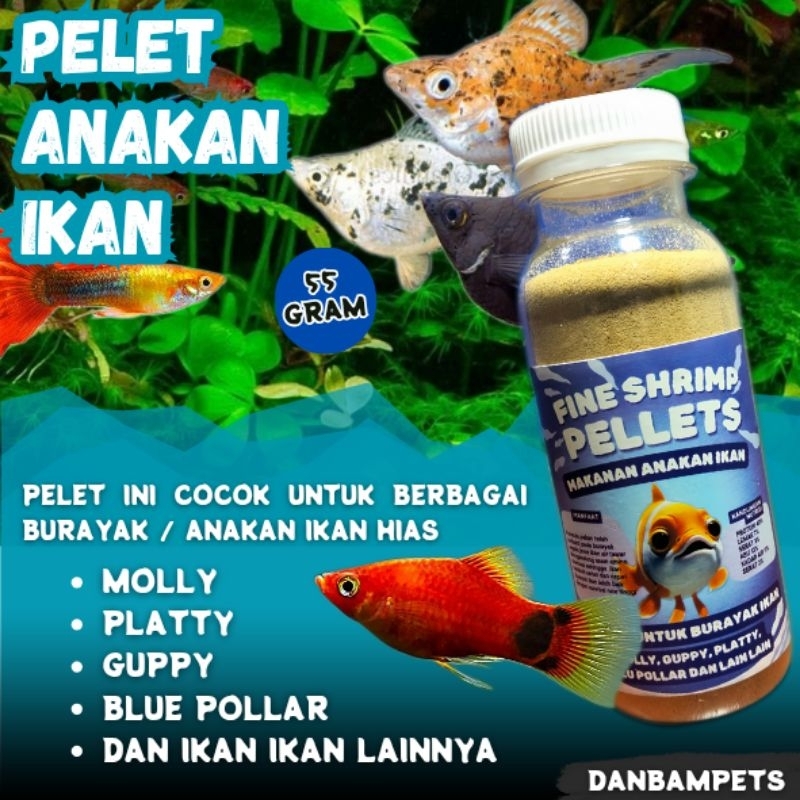 PELET UNTUK BURAYAK IKAN HIAS KECIL / MAKANAN ANAKAN IKAN HIAS KECIL