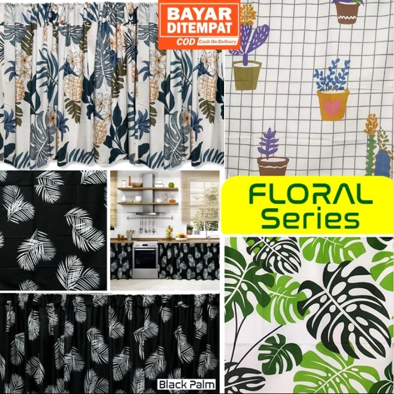 Gorden Kolong Dapur Poni Minimalis Series Floral Aestethic