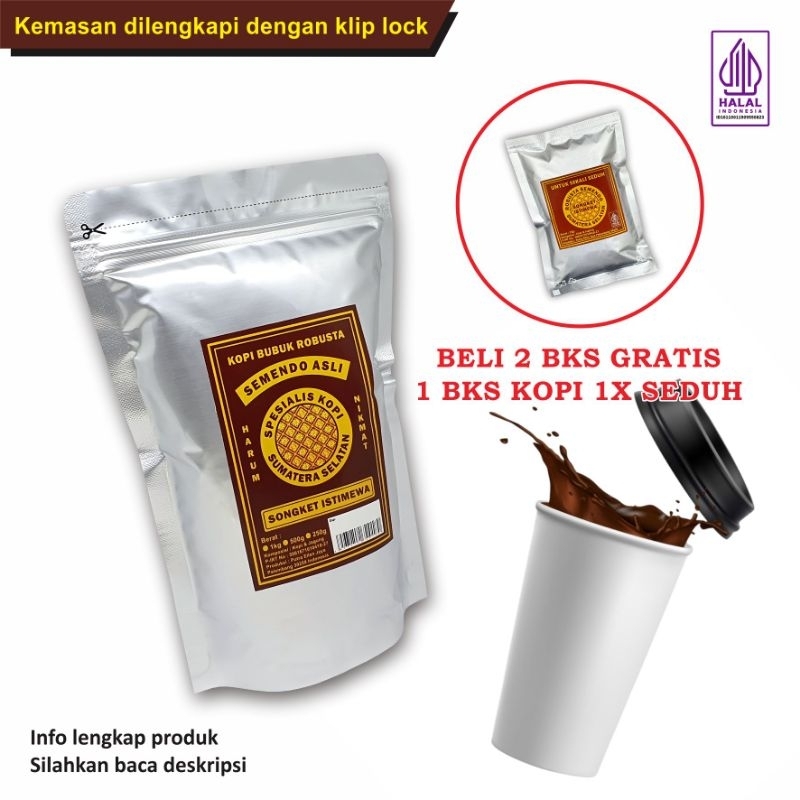

Kopi Bubuk Robusta Semendo 250gr Songket Istimewa