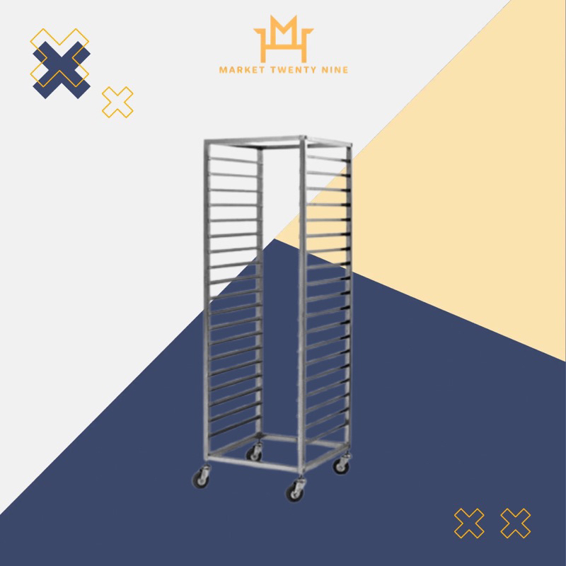 Rack Trolley Bakery / Rak Troli Roti | Stainless Steel | Besi Baja | Costum Ukuran