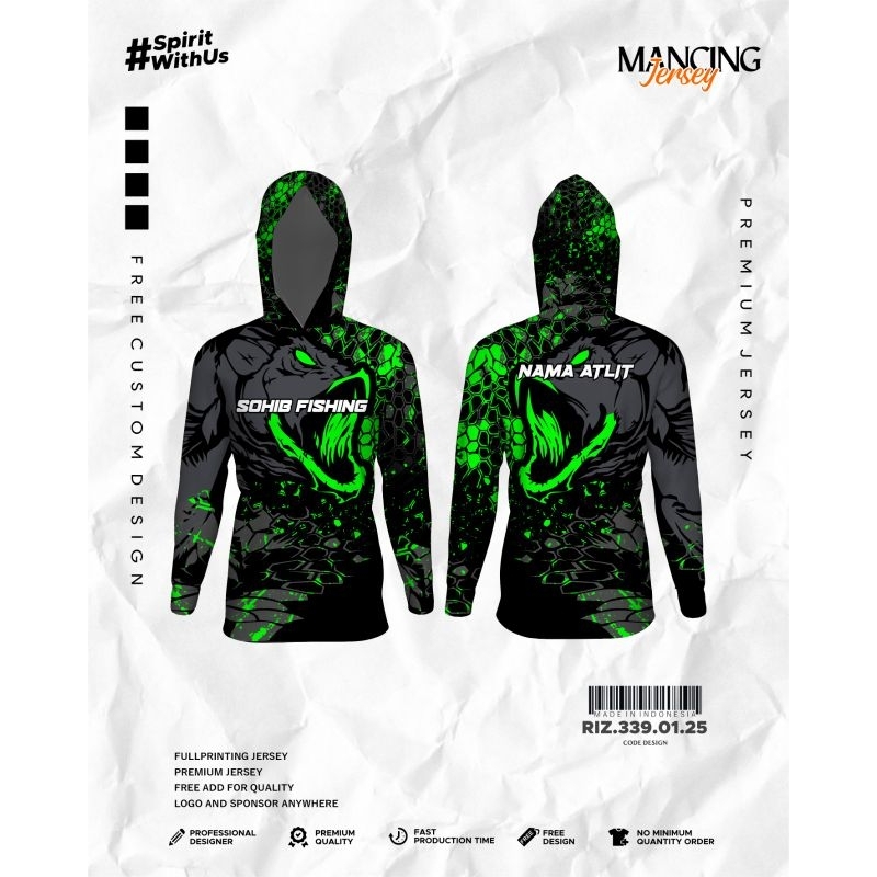 Kaos Jersey Mancing Hodie Custom Nama dan Logo