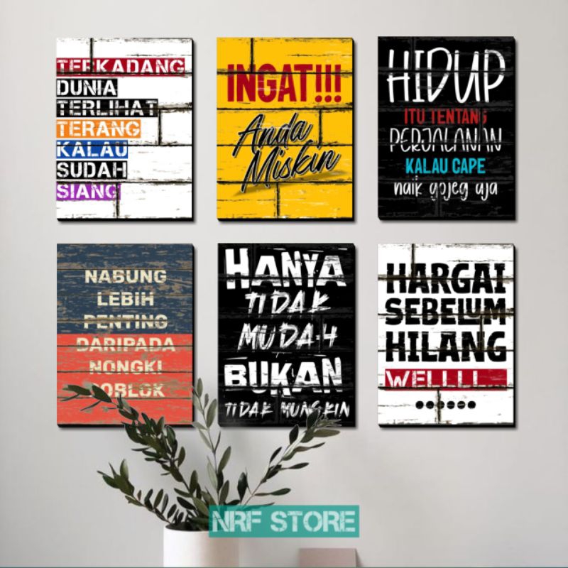 Poster dinding motivasi kata kata lucu Hiasan kamar cowok Pajangan Dekorasi