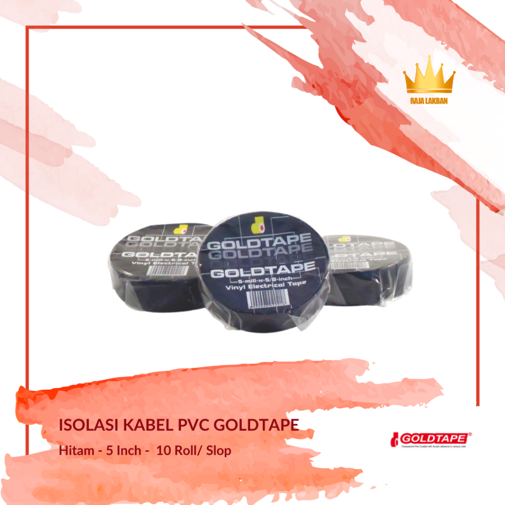 

Isolasi Kabel Listrik PVC Goldtape/ 12mm/ Hitam - Dus