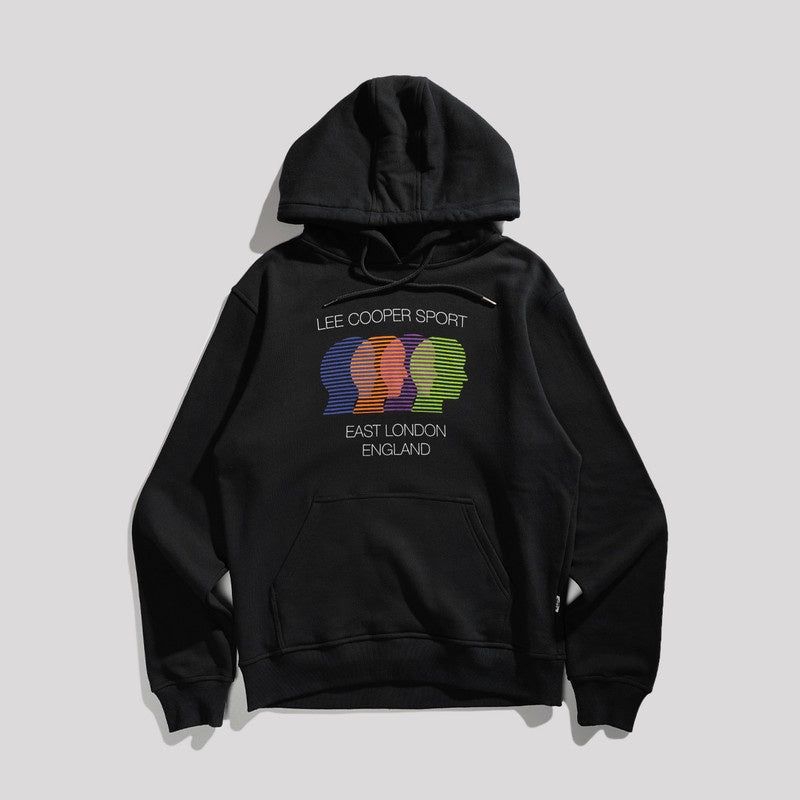 Hoodie Lee Cooper Glitch Hitam Sweater Pria Wanita