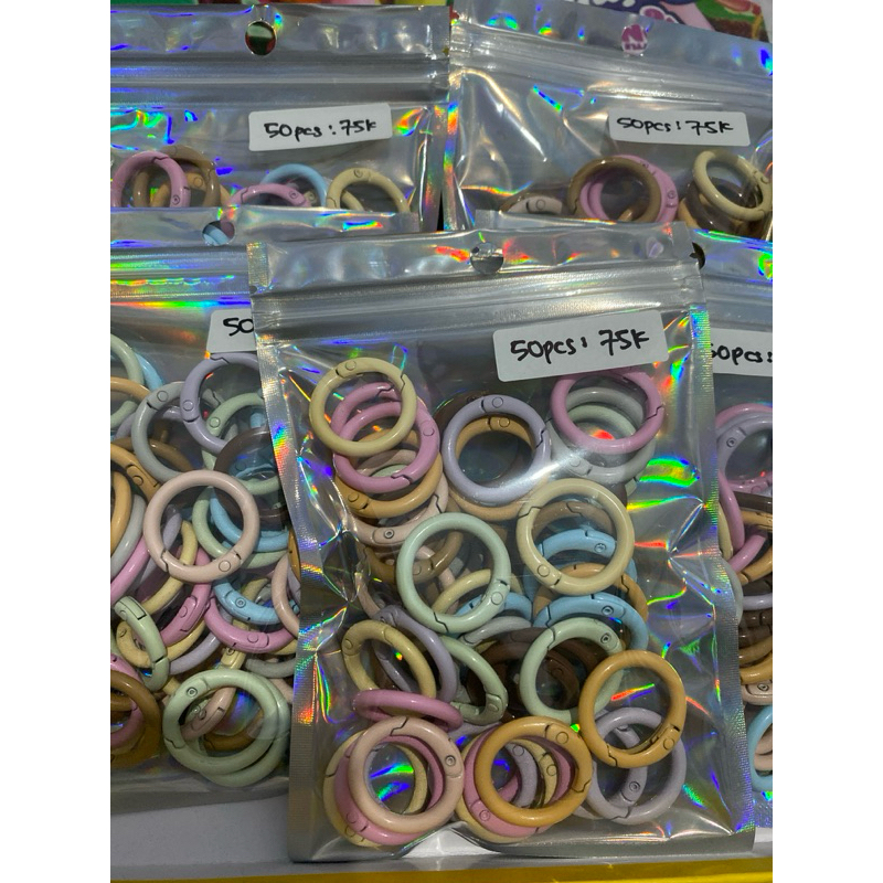 RING KAIT RING O RING BUKA TUTUP STRAP 2,5MM KLIP ISI 50 MIX PASTEL RING PASTEL RING GRADASI RING SO