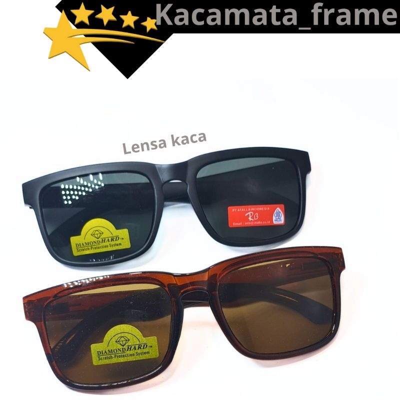 kacamata normal Lensa kaca anti silau coklat hitam