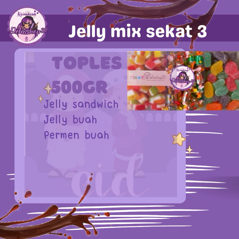 

Paket mix sekat 3 jelly mixed jelly sandwich permen haha by deliashop20