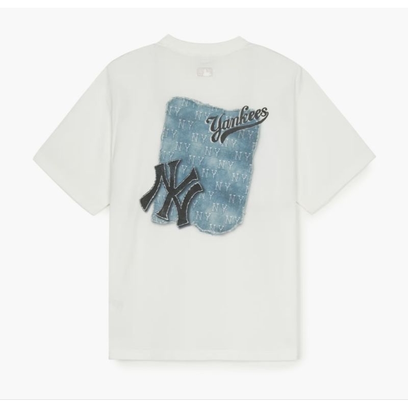 MLB Denim-like Monotive Overfit  T-shirt 3ATSM1053