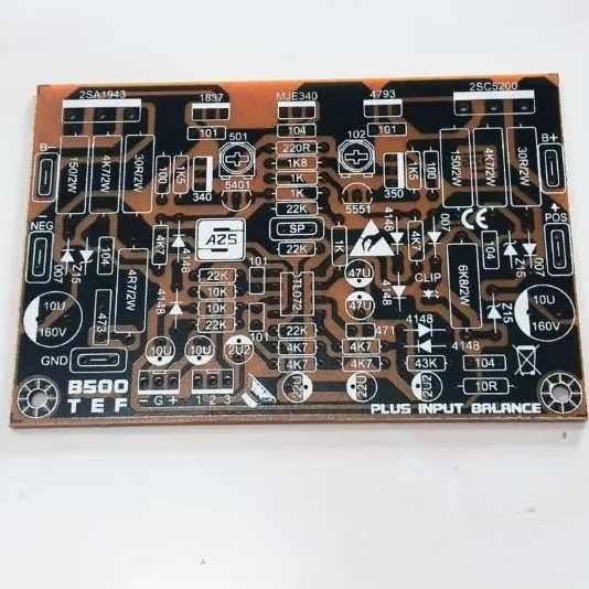 PCB Driver Power Amplifier APEX B500 TEF Input Balance Pertinak