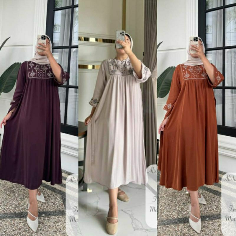 GAMIS ANISA/MIDIDRESS ELFASA/GAMIS RAYON TWILL POLOS/GAMIS BORDIR//LONG TUNIK BORDIR/LONGDRESS POLOS