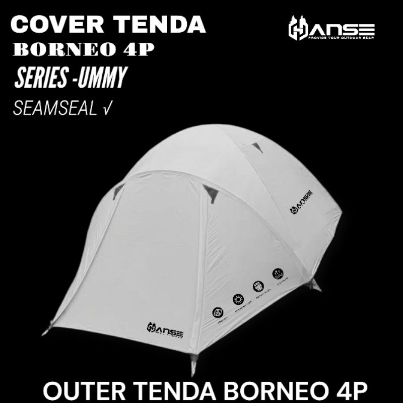 cover tenda 4p outer tenda Borneo 4p cover tenda camping 4p HANSEOUTDOOR