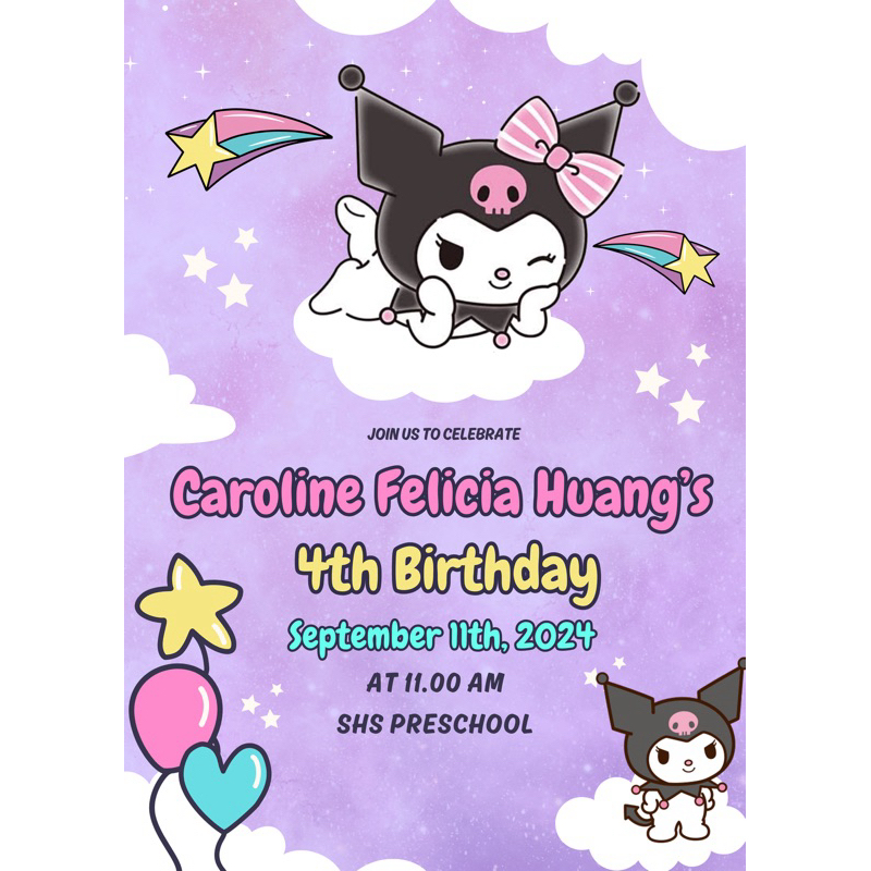 Undangan Digital Foto Tema Kuromi