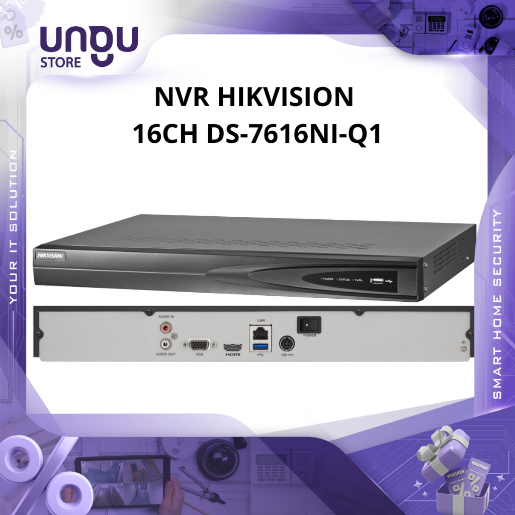 Hikvision NVR 16CH DS-7616NI-Q1 Network Video Recorder 16 Channel Hikvision DS-7616NI-Q1