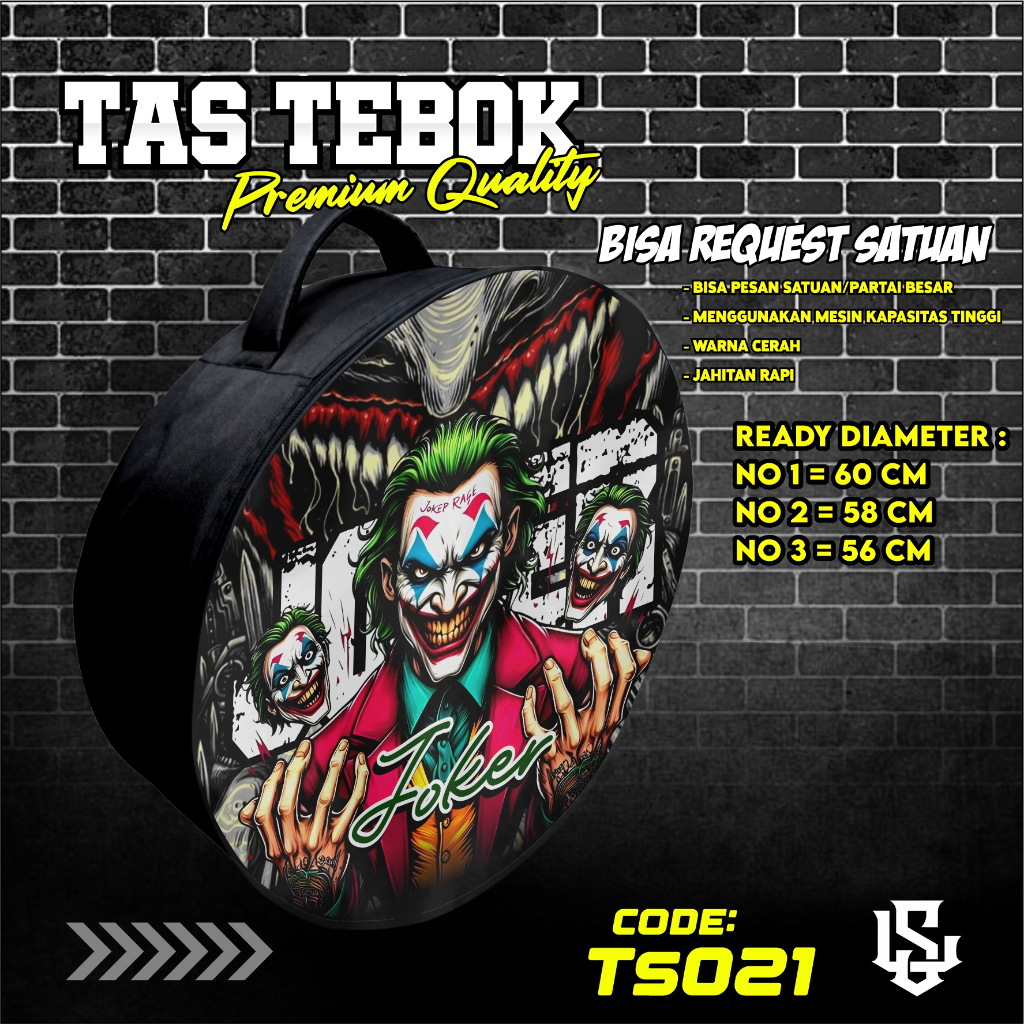 tas tebok murai motif Joker ransel gendong jinjing bawa tebok sangkar murai printing