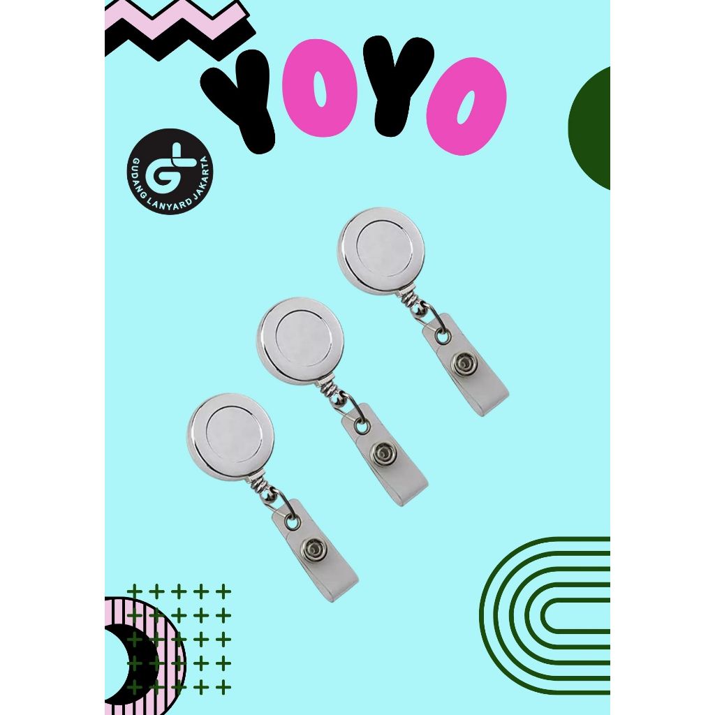 

Yoyo Gantungan cantelan IDcard name tag warna Silver chrome metalik crom