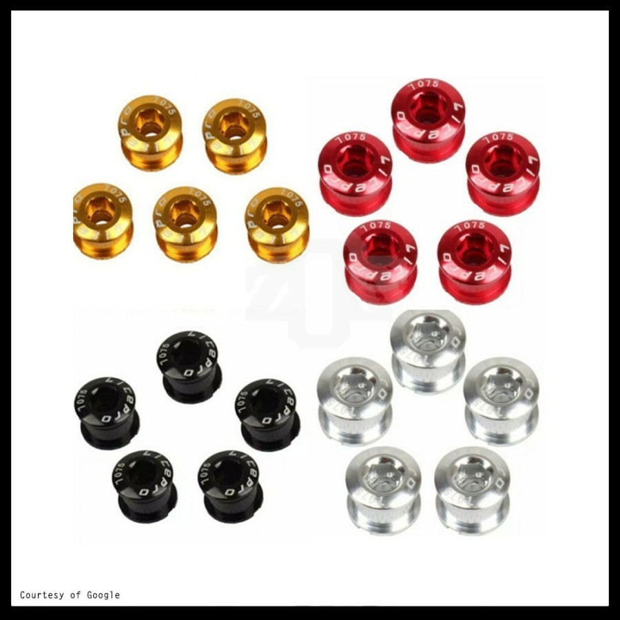 Baut Screw Crank Chainring Sepeda Bicycle Bike MTB Litepro 5 Pcs Set