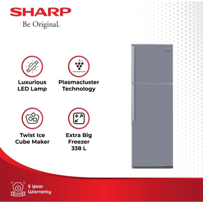 KULKAS 2 PINTU SHARP SJ-420GP-SD 338 LITER LEMARI ES HEMAT ENERGI