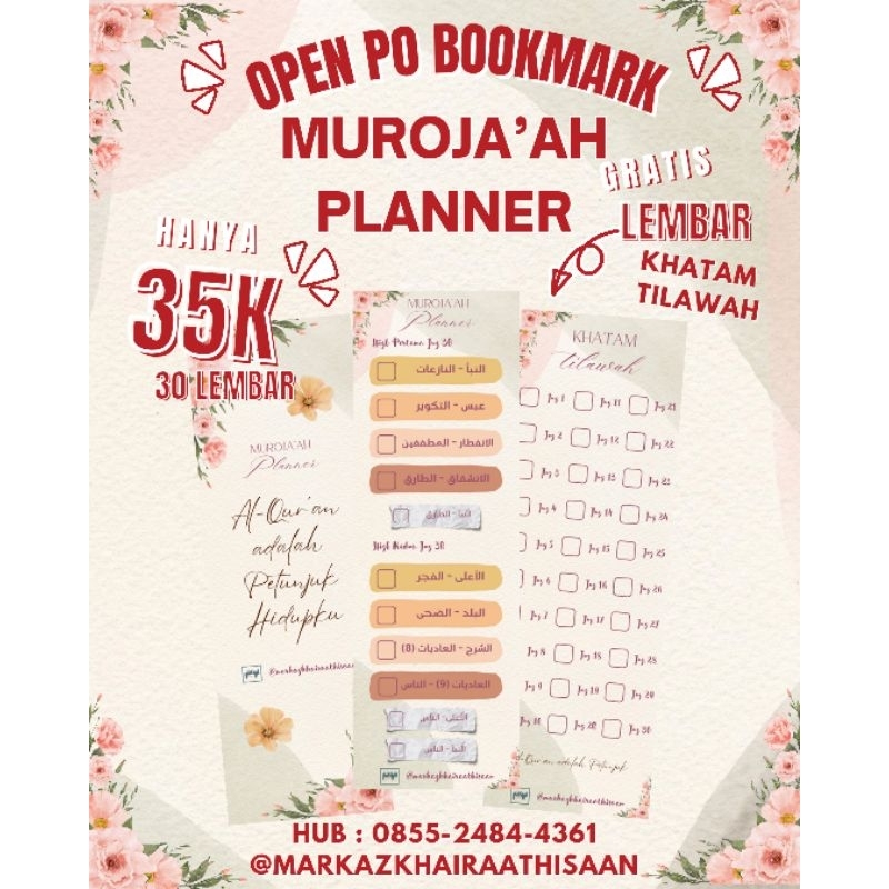 

Pembatas Al Qur'an (Muroja'ah Planner 30 Juz)