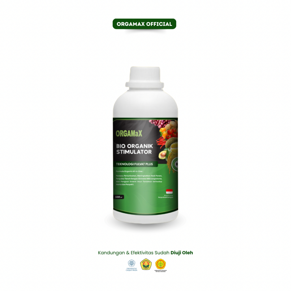 Orgamax 500ml - Zat Stimulator Organik Cair Pupuk Asam Fulvat Humat booster buah sayur lebat tanaman