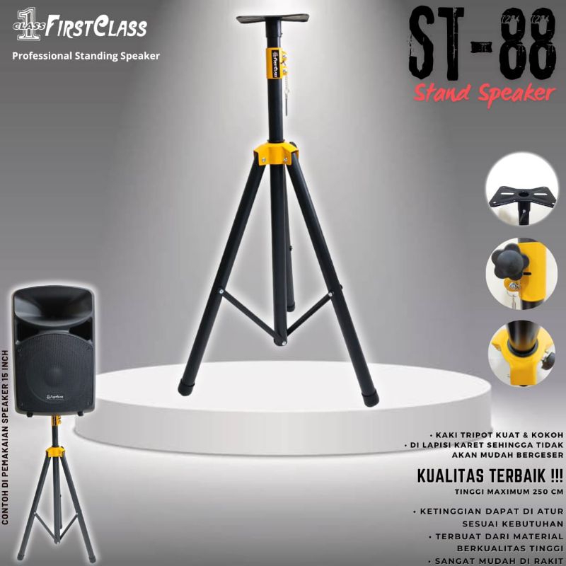 stand speaker firstclas full besi/ tripod/ tiyang speaker full besi