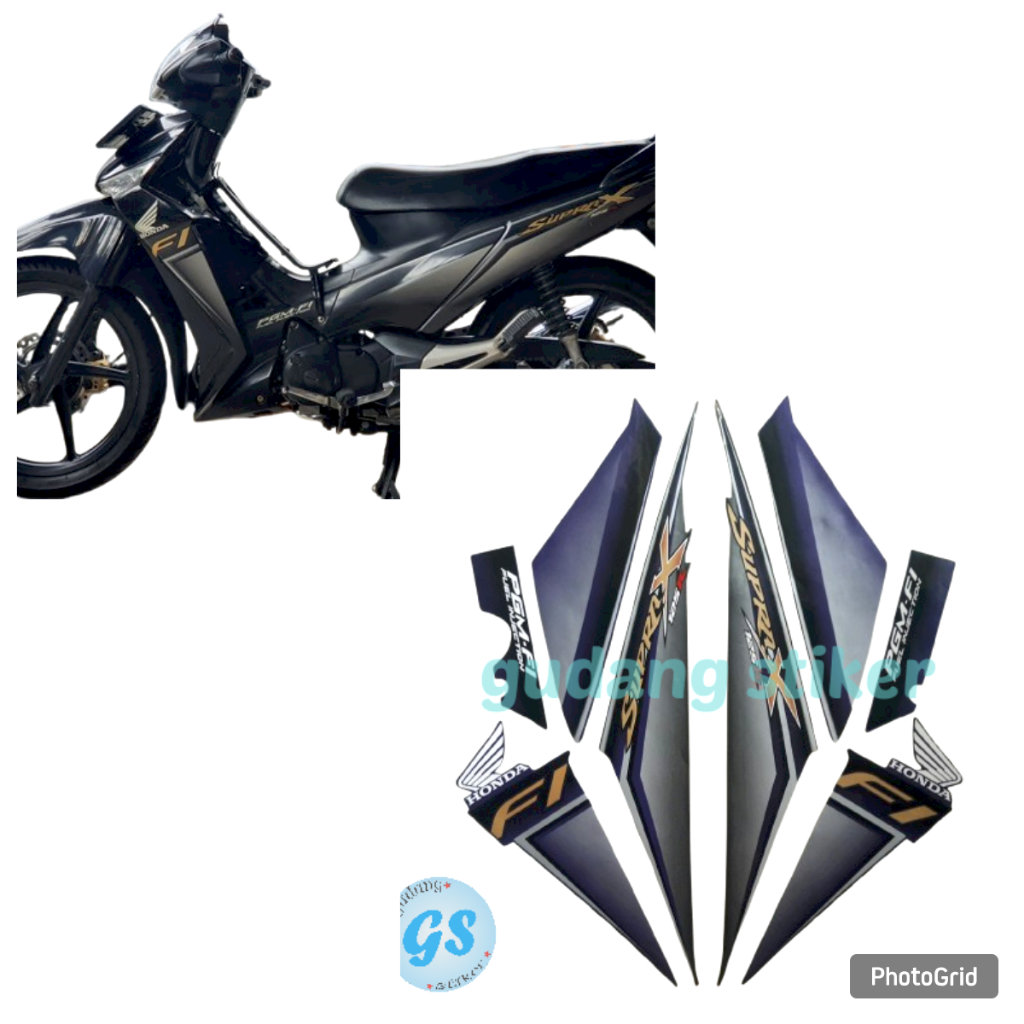 sticker striping body motor supra x 125 fi 2009 abu biru