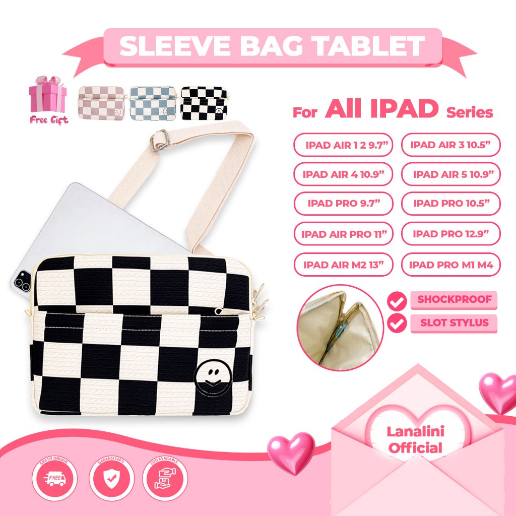 Tas Slempang iPad Air 6 11 13 M2 2024 2025 Pouch Casing Tab Apple ipad Pro M1 M4 1 2 3 4 5 6 7 8 9 1