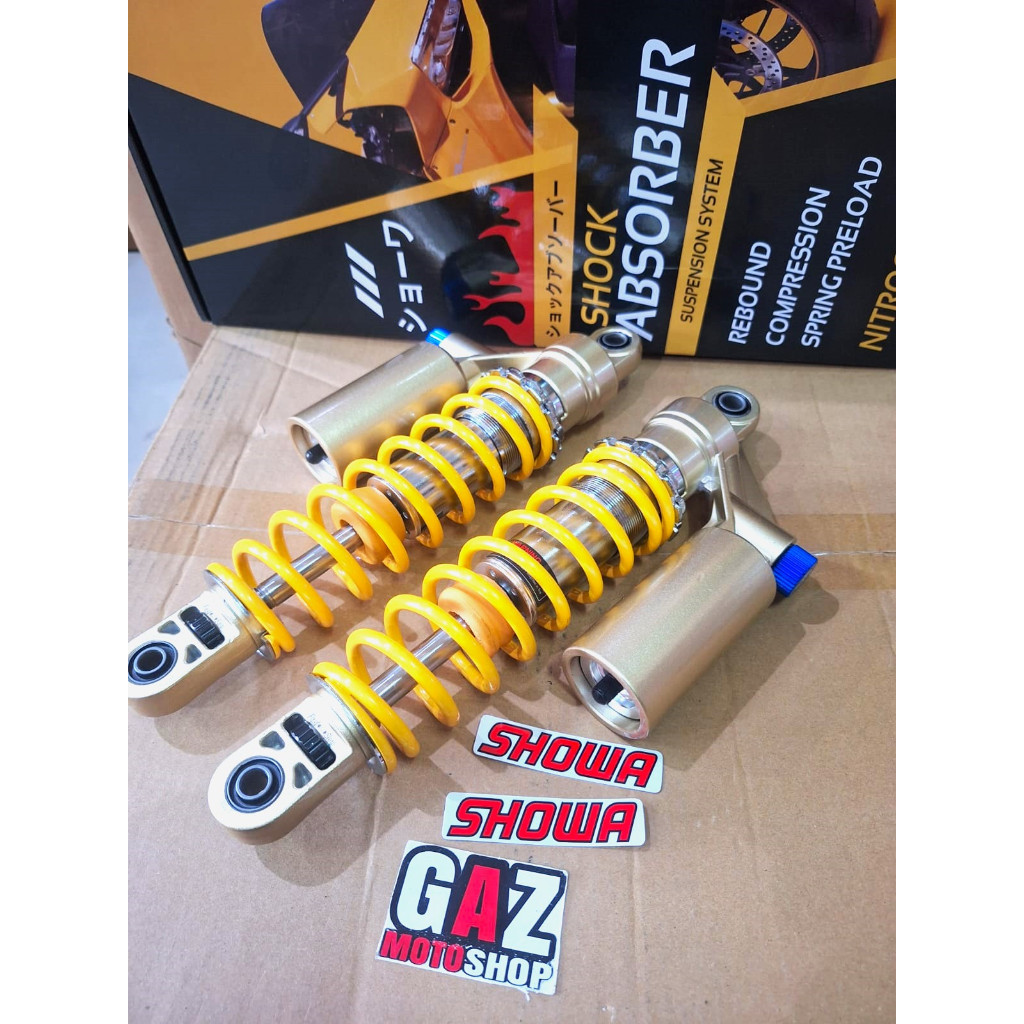 Shock Skok Belakang Showa CB400 kuning 325mm/32.5cm Dobel Klik Click Fungsi