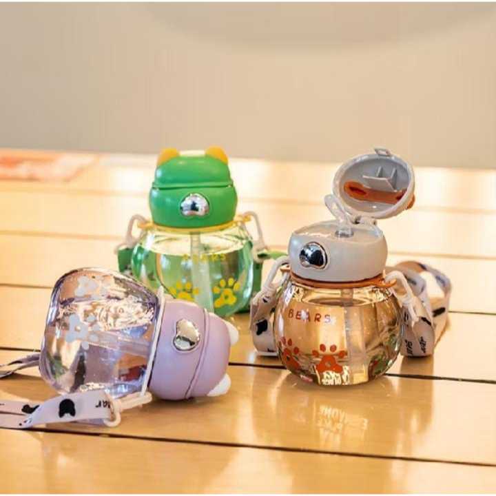 Botol Minum anak Anti Tumpah Tali Panjang Model Mini Lucu Dan Unik 450ml