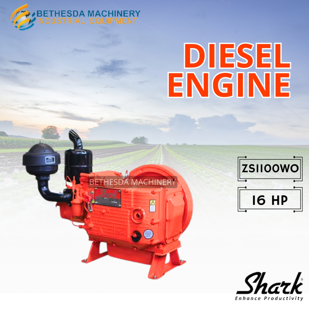 Mesin Penggerak Diesel 16 HP Shark engine ZS 1100 WO Tanpa tangki 16 pk