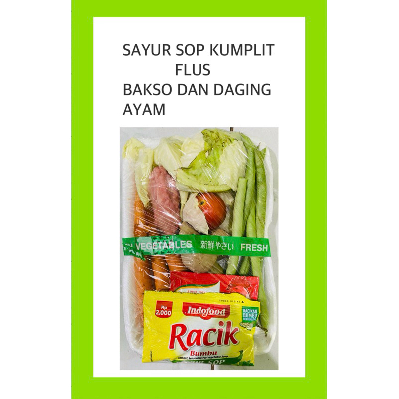 

(KUMPLIT)SAYUR SOP VLUS BAKSO DAN DAGING AYAM