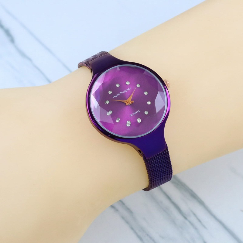 READYCOD✅ JAM TANGAN WANITA CEWEK HUSHPUPPIES 31MM RANTAI PASIR JAM TANGAN CEWEK MEWAH MINI