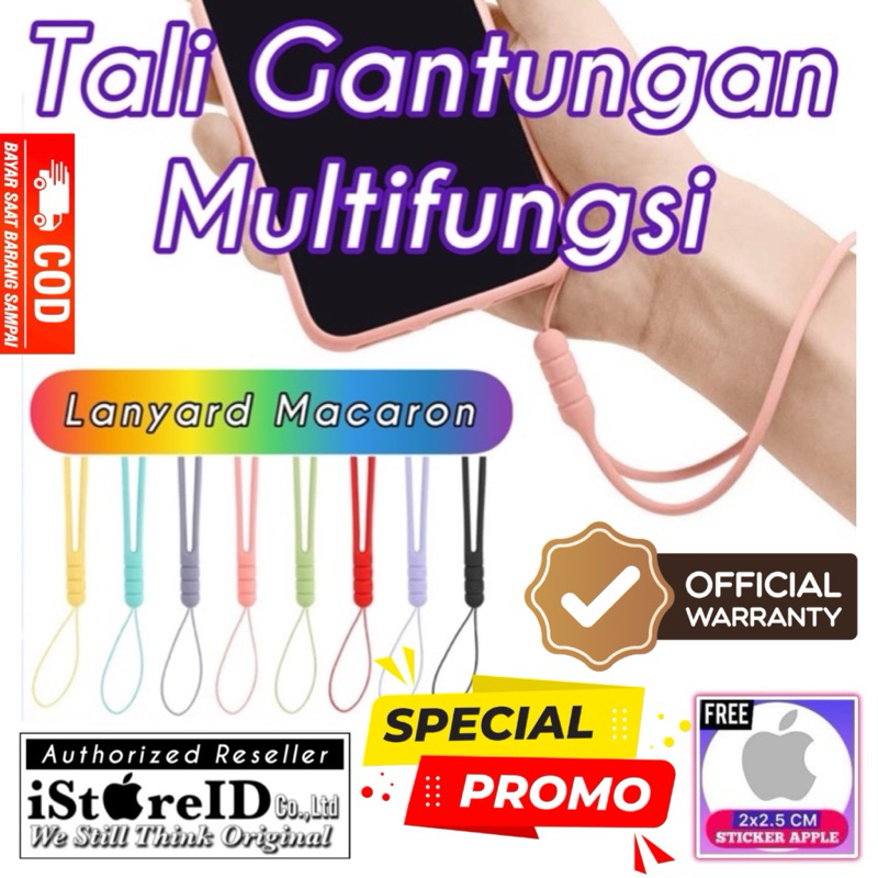 Universal Lanyard Cute Nylon Silicon Tali Gantungan Multifungsi Anti Fall Lost Warna Pendek Macaron 