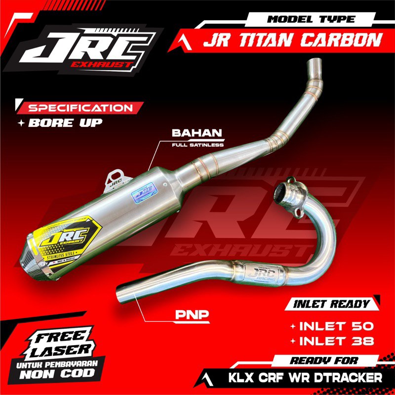 Knalpot CRF KLX DTRACKER WR155 Stainless steel PNP 100% JRC Original