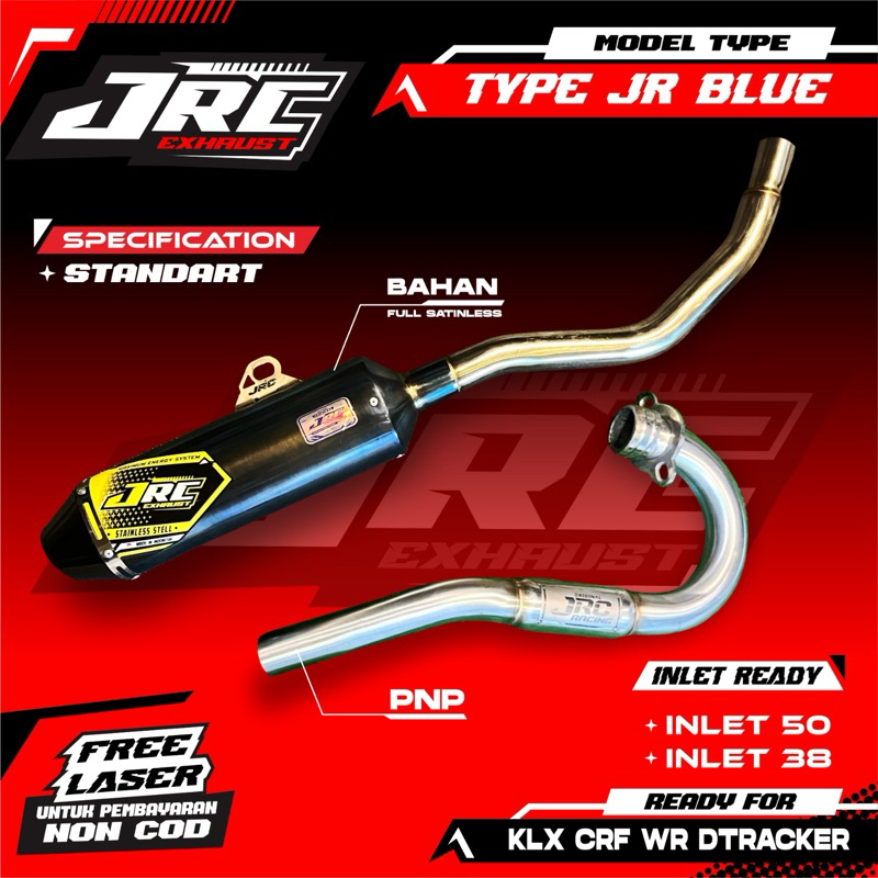 Knalpot CRF KLX WR155 DTRACKER Bluemoon Carbon JRC Original Stainless steel