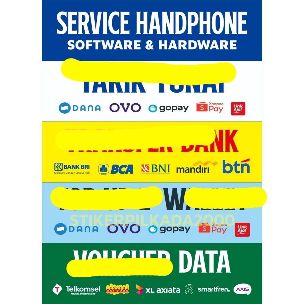 

STIKER VINYL MELAYANI SERVICE HANDPHONE DLL KECIL