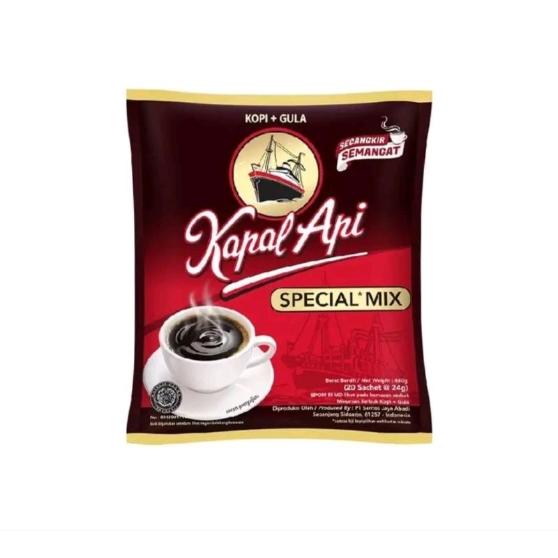 

Kapal Api Special Mix Kopi + Gula 1 Renteng 10Pcs Gratis 1Pcs