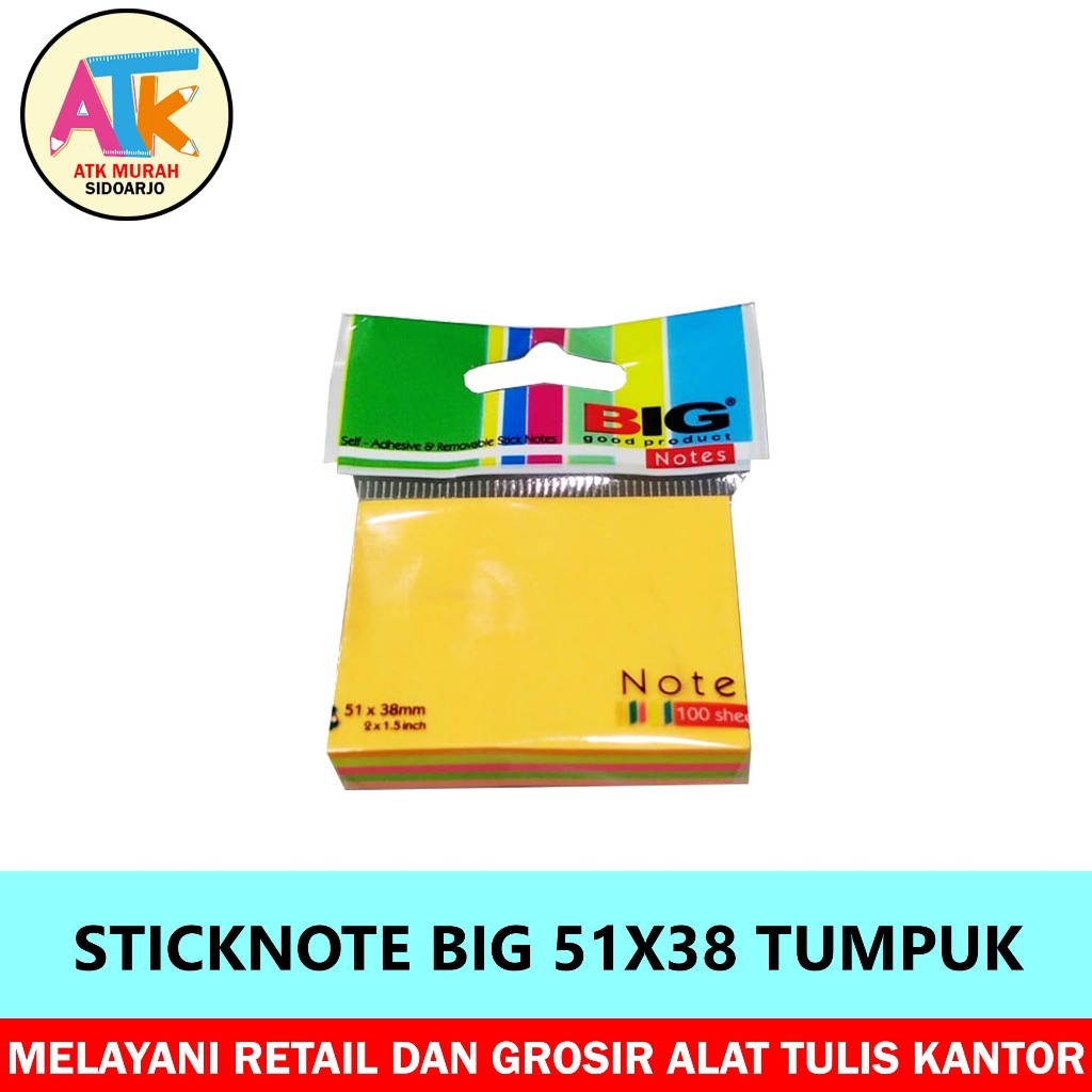 

STICKNOTE BIG 51X38 TUMPUK 5 WARNA