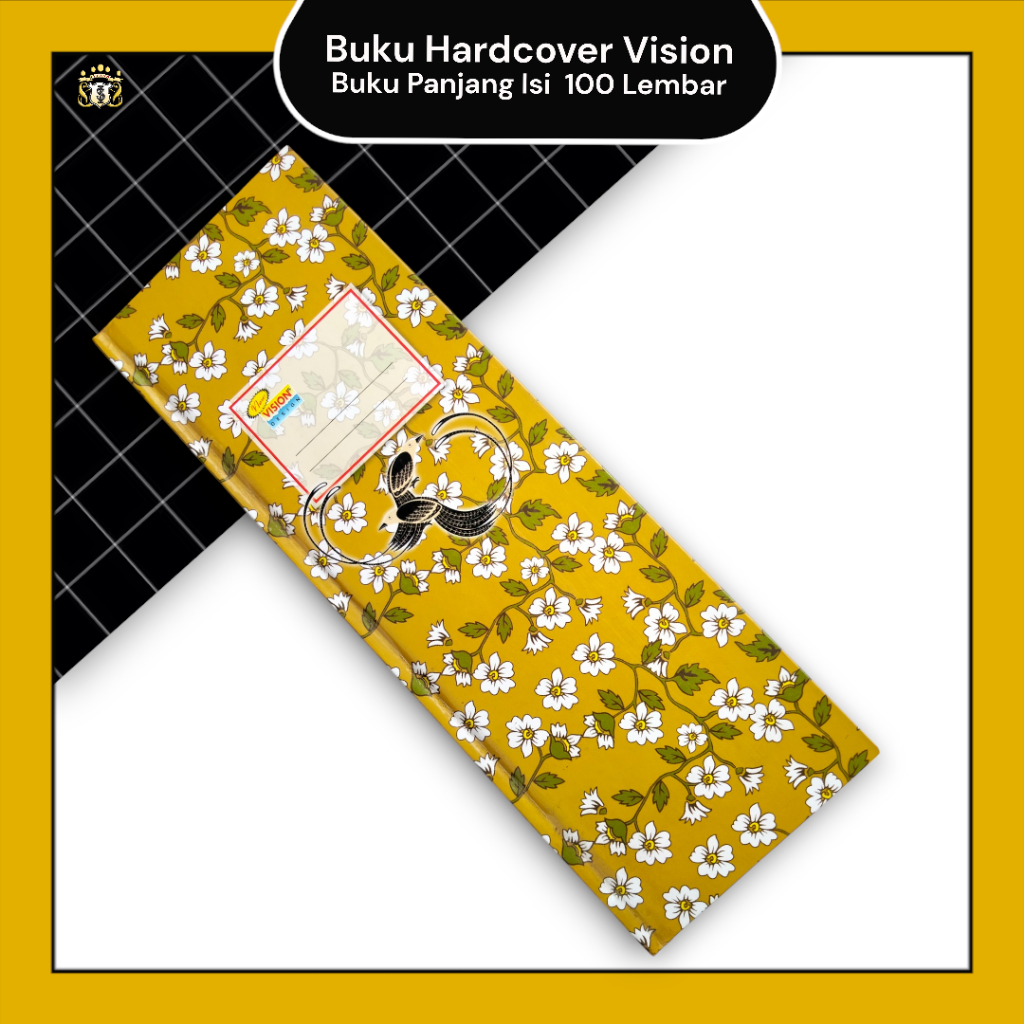 Buku Hard Cover Vision Panjang 100 Lembar / Buku Catatan Batik  / Buku Sekolah / Serbaguna