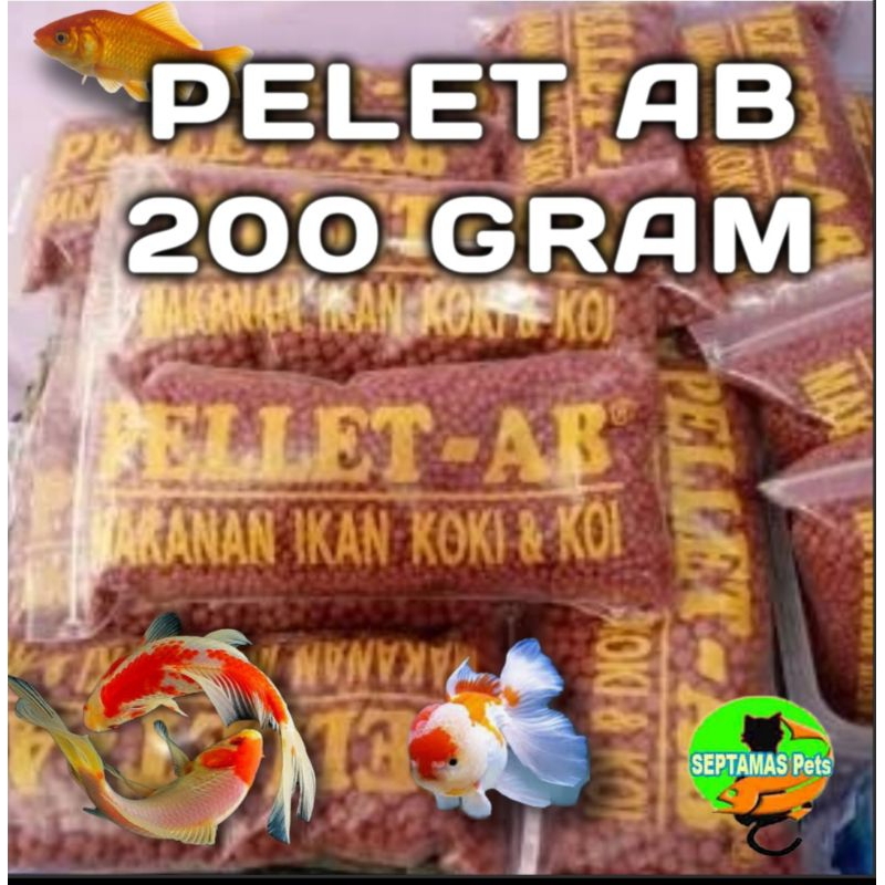 PELET AB MAKANAN IKAN KOKI KOI PELET MERAH SIZE 5 MM 200 GRAM