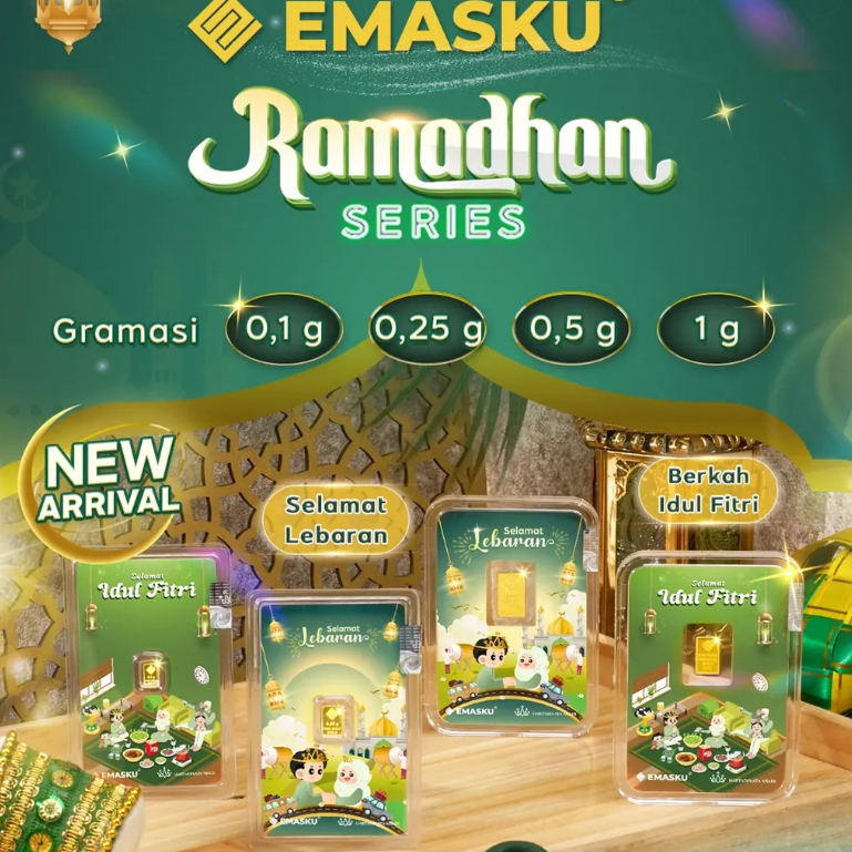 EMASKU Moment Hartadinata 999.9 Selamat Lebaran / Berkah Idul Fitri -  Logam Mulia LM Micro gold Kad