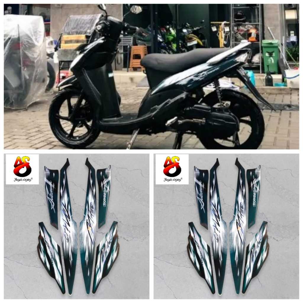 stiker striping lis les  body POLET motor yamaha mio sporty 2009/2010 hitam full