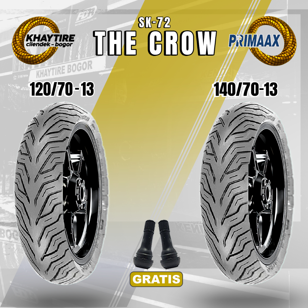 Sepasang Ban Motor Nmax PRIMAAX SK 72 THE CROW 120/70 & 140/70 Ring 13 Tubeless