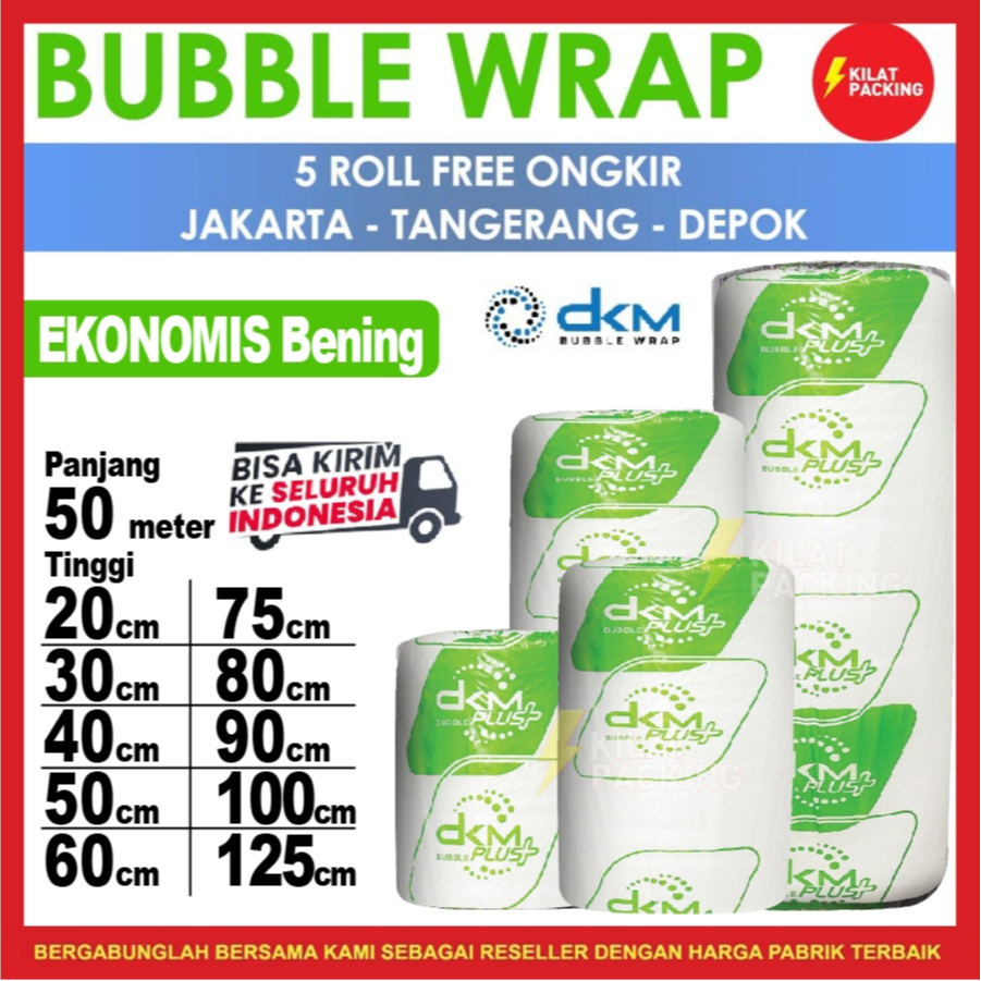

PLASTIK BUBBLE WRAP BENING HIJAU BAGUS / BUBBLE WRAP MURAH DKM+ 50 METER SATUAN JunDW